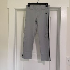 Nike Boys Youth Baseball Pants Gray Black Piping  Sz Medium / Large  NEW